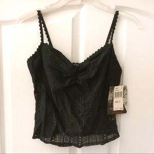 NWT Black Lace Spaghetti Strap Tank Top sz S